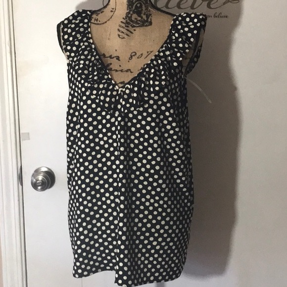 19 Cooper Tops - NWT Black and cream polkadot tank style blouse